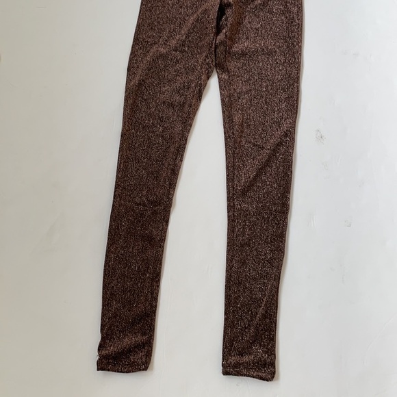 Naked Wardrobe brown pink Rust metallic leggings S NWT - Picture 2 of 5